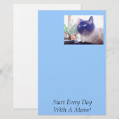 089は猫の鳴き声から、毎日始まります! 、あらゆる…始めて下さい 便箋 (正面/裏面)