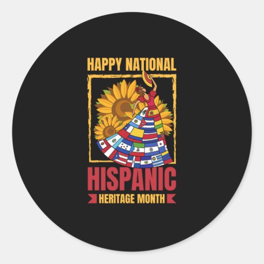 08.ナショナル・ヒスパニック伝統月すべての国。 ラウンドシール (正面)