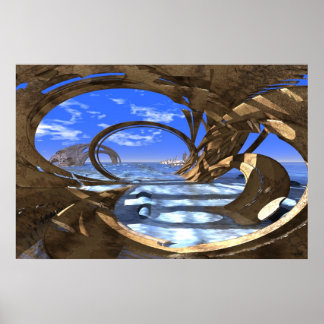 #08-02新生物カリブの:超現実フラクタル洞窟 ポスター