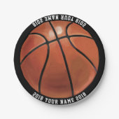 08of12バスケットボールカスタムパーティープレート ペーパープレート (正面)