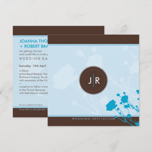 098 Sara :: WEDDING GUES MEADOW flowers 6SQ 招待状 (正面/裏面)