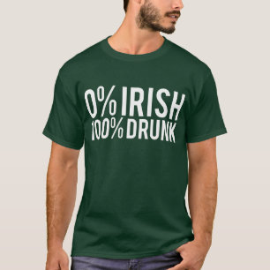 0%のアイルランド語酔った100% Tシャツ