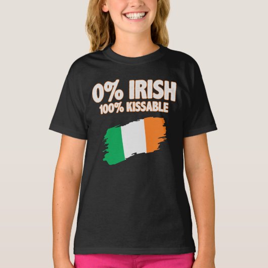 0%アイルランド語100%キス可能 Tシャツ (正面)