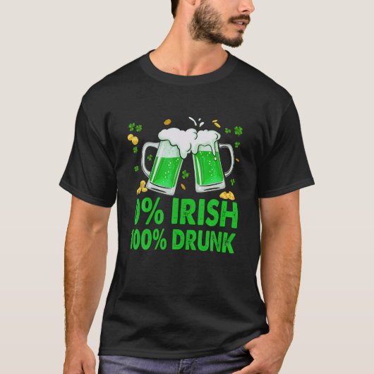 0%アイルランド、St patricks dayおもしろい Tシャツ (正面)