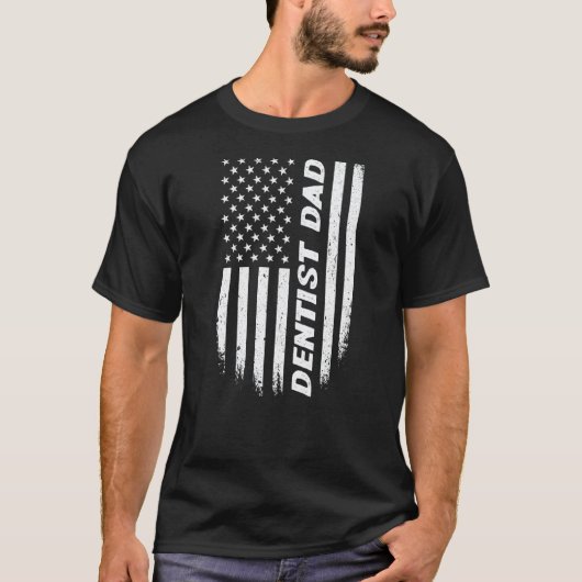 0 アメリカ国旗 歯科医 父親 7月4日 父の日 Tシャツ (正面)