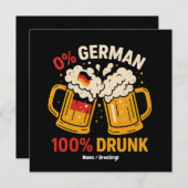 0%ドイツ人100%飲オクトーバーフェストビおもしろいール愛好家 招待状 (正面/裏面)