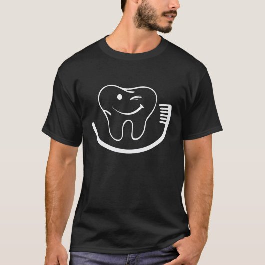 0 ハッピートゥース歯ブラシ歯科助手衛生士 Tシャツ (正面)