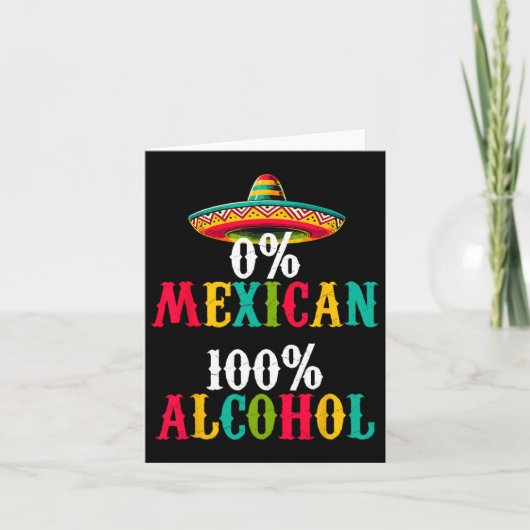 0%メキシコのテキーラSombrero Cinco De カード (正面)