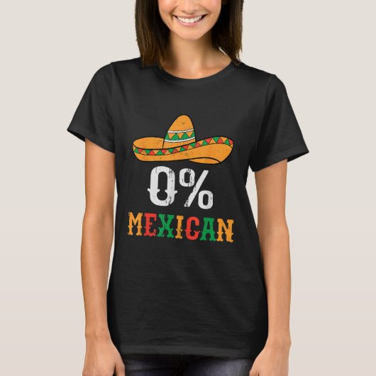 0%メキシコシンコデマヨーフィエスタおもしろいソンブレロ男性 Tシャツ (正面)