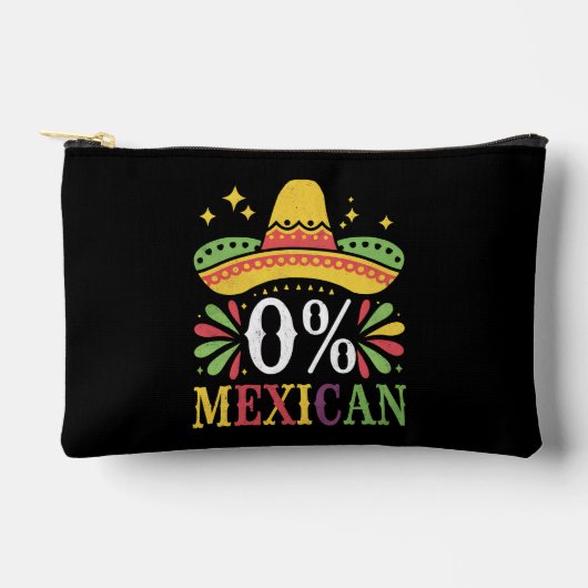 0% メキシコ人 0パーセント 面白いシンコデマヨ アクセサリーポーチ (正面)