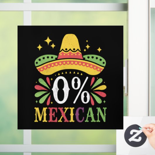 0% メキシコ人 0パーセント 面白いシンコデマヨ ウィンドウサイン (ホーム)