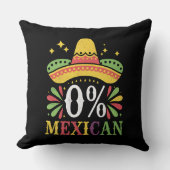0% メキシコ人 0パーセント 面白いシンコデマヨ クッション (正面)
