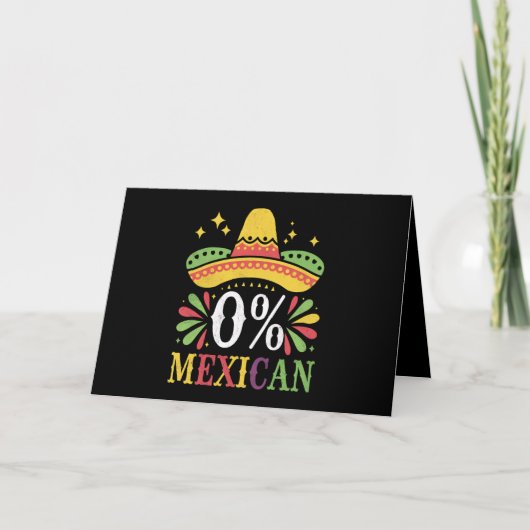 0% メキシコ人 0パーセント 面白いシンコデマヨ サンキューカード (正面)