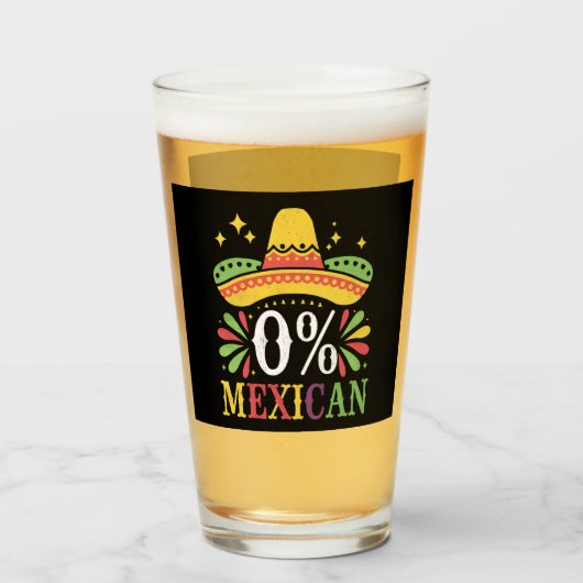 0% メキシコ人 0パーセント 面白いシンコデマヨ タンブラーグラス (ドリンク正面)