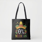 0% メキシコ人 0パーセント 面白いシンコデマヨ トートバッグ (正面)