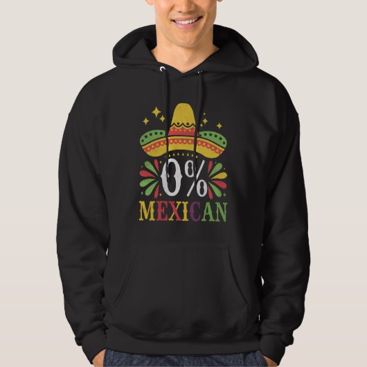 0%メキシコ人 0パーセント 面白いシンコデマヨ パーカ (正面)