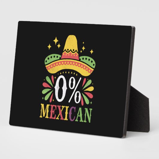 0% メキシコ人 0パーセント 面白いシンコデマヨ フォトプラーク (側面)