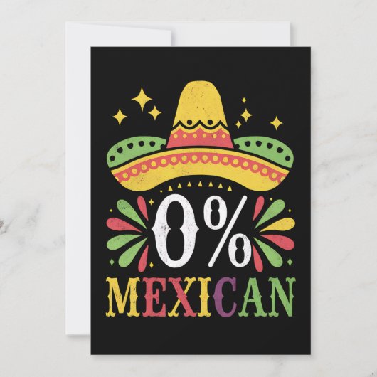 0% メキシコ人 0パーセント 面白いシンコデマヨ 招待状 (正面)