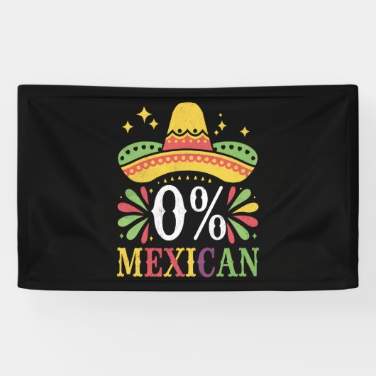 0%メキシコ人 0パーセント 面白いシンコデマヨ 横断幕 (横)