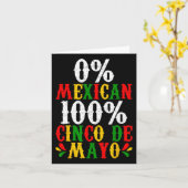 0%メキシコ100% Cinco De Mayo おもしろい Fiestaパーティー カード (黄色い花)