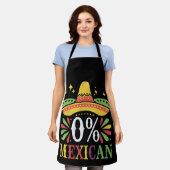 0%メキシコ 五月五日節+おもしろTシャツ エプロン (着用した状態)