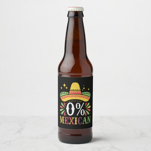0% メキシコ 五月五日節 ジョーク ビールラベル (正面)