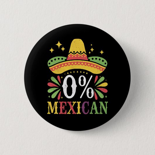0% メキシコ 五月五日節 冗談 缶バッジ (正面)