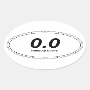 0.0楕円形のバンパーステッカーのランニングの最低! 楕円形シール