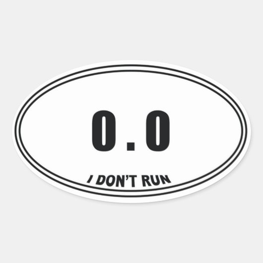 0.0非ランナー楕円ステッカー 楕円形シール (正面)