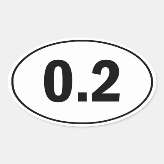 0.2マイルおもしろいランニングステッカー 楕円形シール (正面)