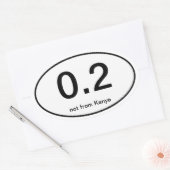 0.2言い訳のステッカー、ケニアからではない 楕円形シール (封筒)