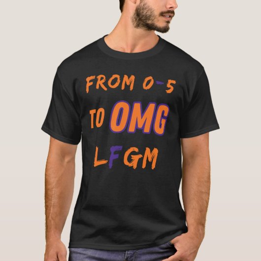 0-5かおもしろいらOMG LFGM Ready Tシャツまで Tシャツ (正面)