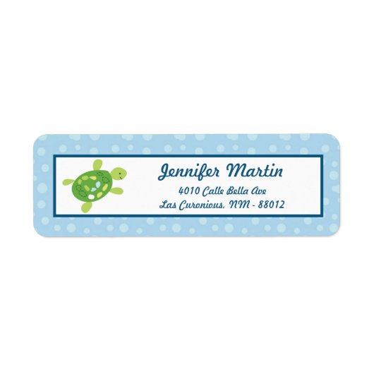 0.75x2.25インチ差出人住所ラベルウミガメ礁 ラベル (正面)