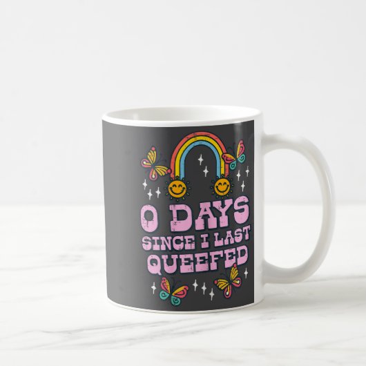 0 Days Since I Last Queefed Funny Inappropriate Hu コーヒーマグカップ (右)