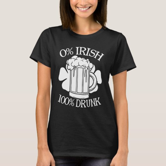 0 Irish 100 飲 Happy St Patrick Day Beer 1 Tシャツ (正面)