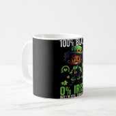 0% Irish 100% Black -funny St. Patricks Day Black コーヒーマグカップ (正面左)