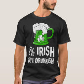 0 Irish 100 Drunkish Draft Beer Shamrock St Patric Tシャツ (正面)
