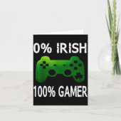 0% Irish 100% Gamer Funny St Patricks Day Video Ga カード (正面)
