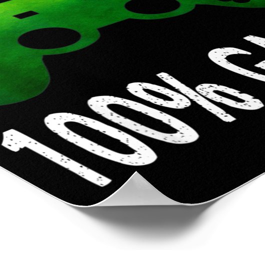 0% Irish 100% Gamer Funny St Patricks Day Video Ga ポスター (角)