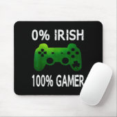 0% Irish 100% Gamer Funny St Patricks Day Video Ga マウスパッド (マウス)