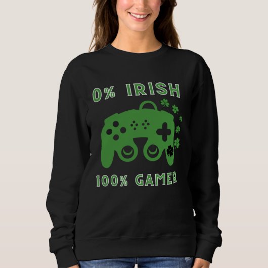 0 Irish 100 gamer   St Patricks Day Gaming スウェットシャツ (正面)