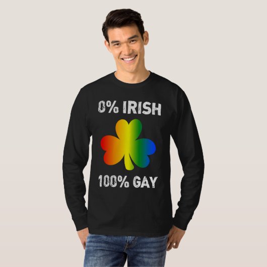 0 Irish 100 Gay  St Saint Patrick's Day Tシャツ (正面フル)