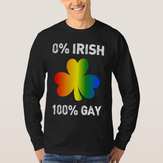 0 Irish 100 Gay  St Saint Patrick's Day Tシャツ (正面)