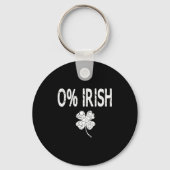 0% Irish Funny St. Patrick's Day Shamrock Men Wome キーホルダー (正面)