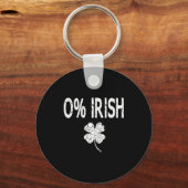 0% Irish Funny St. Patrick's Day Shamrock Men Wome キーホルダー (正面)