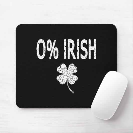 0% Irish Funny St. Patrick's Day Shamrock Men Wome マウスパッド (マウス)