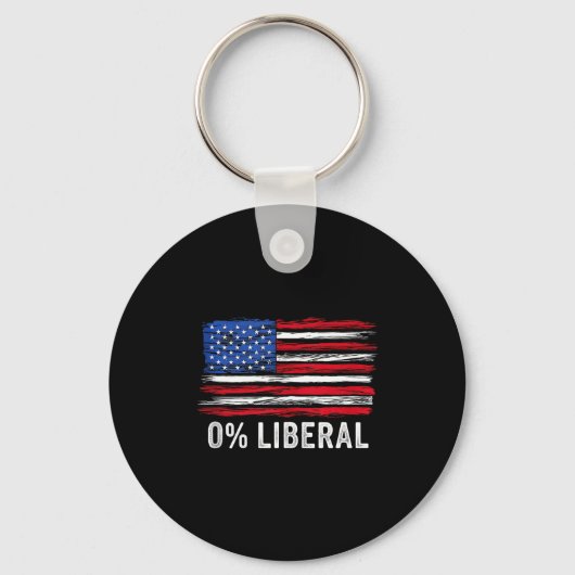 0% Liberal Zero Percent Anti Liberal Republican Ta キーホルダー (正面)