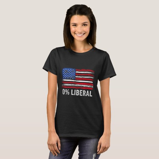 0% Liberal Zero Percent Anti Liberal Republican Ta Tシャツ (正面フル)