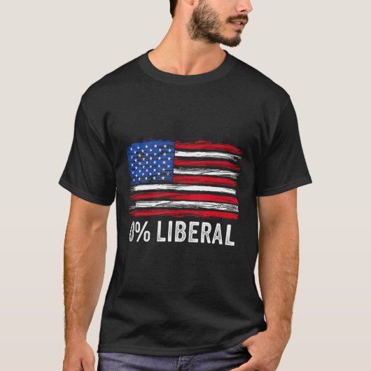0% Liberal Zero Percent Anti Liberal Republican Ta Tシャツ (正面)