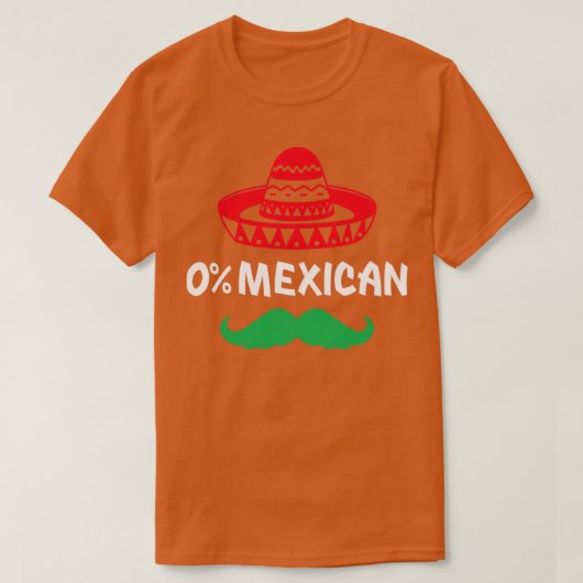 0 Mexican （シンコ・デ用ソンブレロと口ひげ） Tシャツ (デザイン正面)